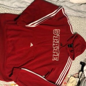 NC State Adidas Three-Stripe Hoodie